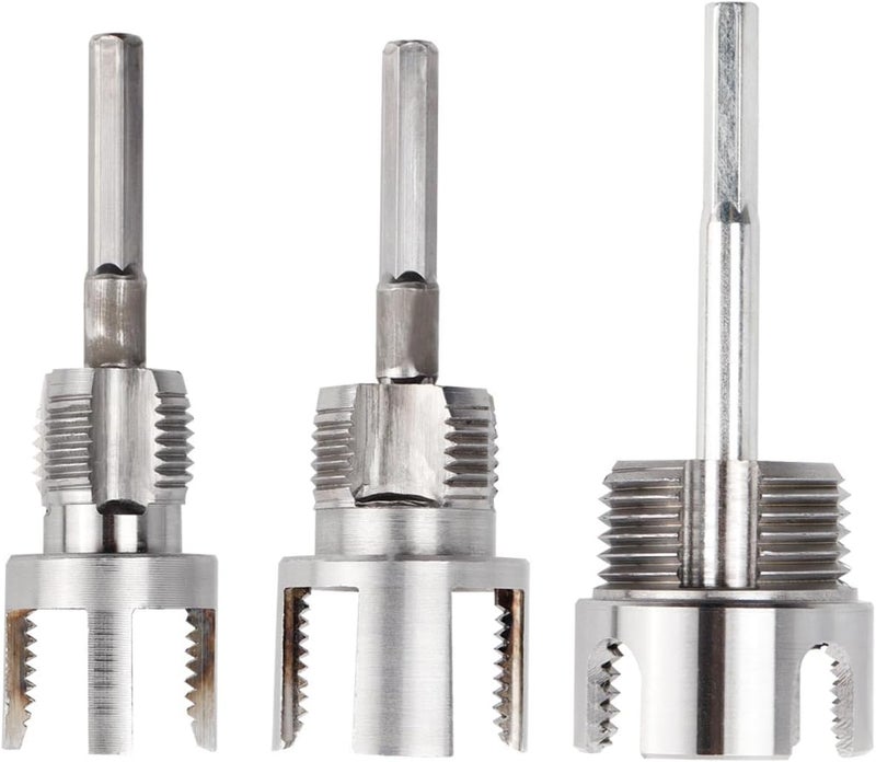 Eyech 3Pcs PVC Pipe Threader Kit 1/2" 3/4" 1" NPT, Integrated Internal & External Pipe Threading Cutting Tool, Dual-Function Electric Drill Compatible PVC Pipe Threader Kit - Image 1